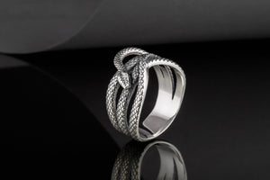 Snake Ring Unique Animal Sterling Silver Ring Handcrafted Unique Jewelry - vikingworkshop