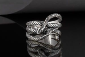 Snake Ring Unique Animal Sterling Silver Ring Handcrafted Unique Jewelry - vikingworkshop