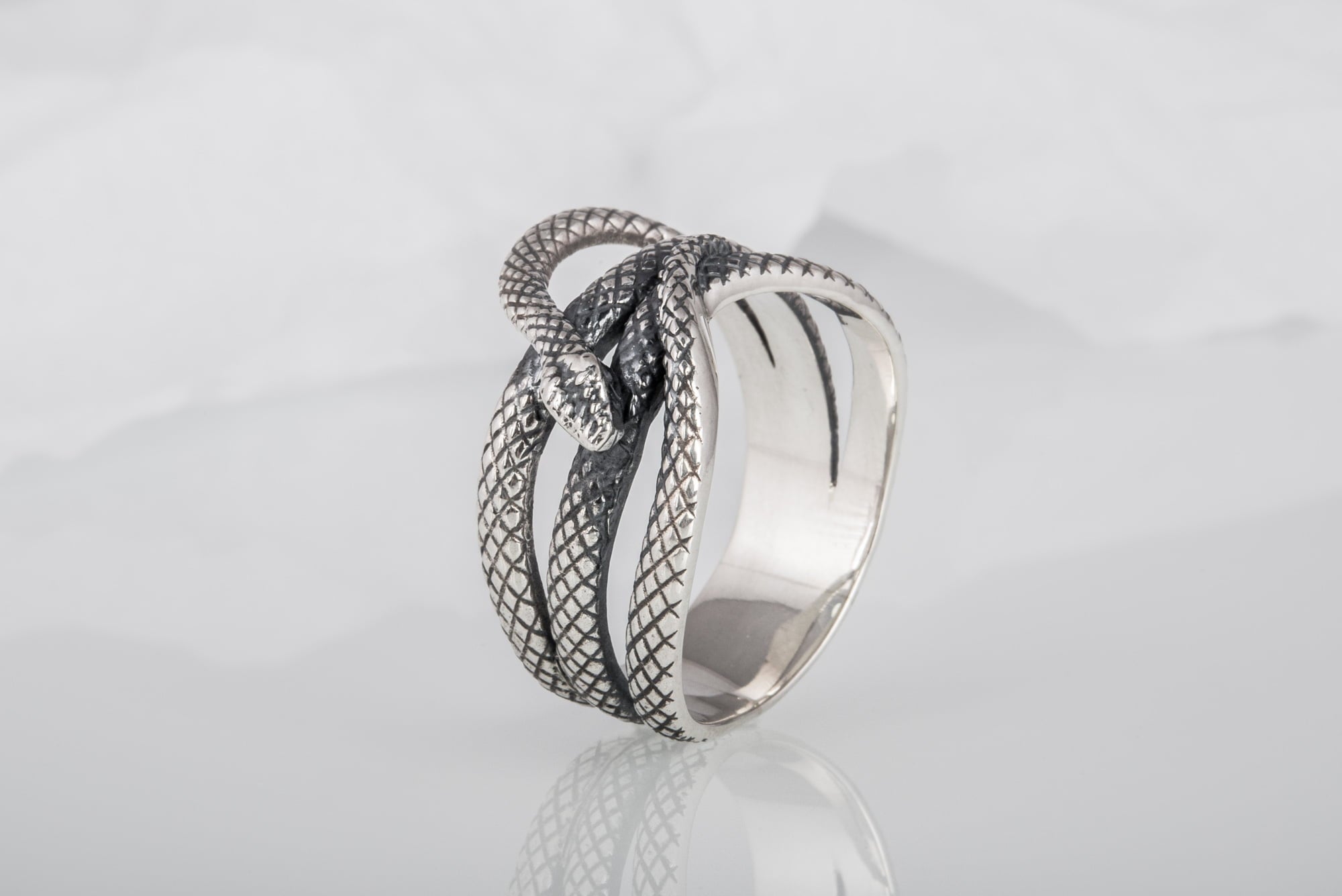 Snake Ring Unique Animal Sterling Silver Ring Handcrafted Unique Jewelry - vikingworkshop