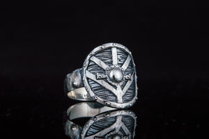 Lagertha's Shield Ring Sterling Silver Viking Jewelry - vikingworkshop