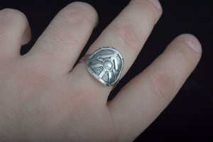 Lagertha's Shield Ring Sterling Silver Viking Jewelry - vikingworkshop