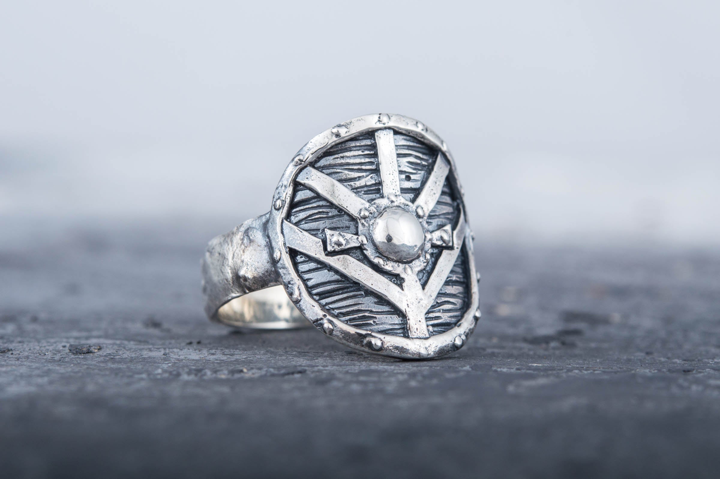 Lagertha's Shield Ring Sterling Silver Viking Jewelry - vikingworkshop