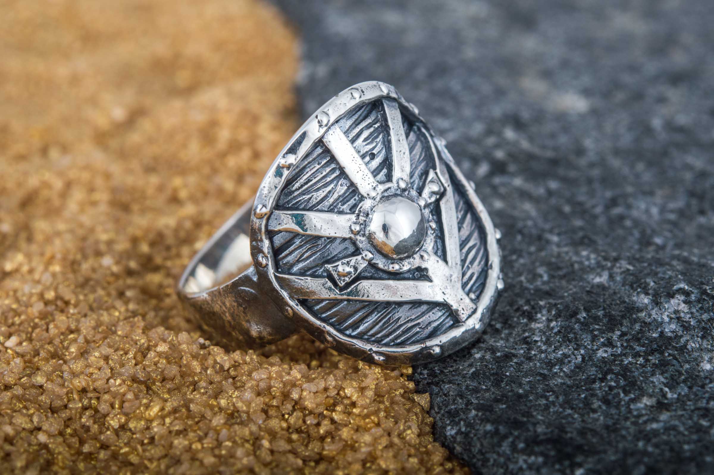 Lagertha's Shield Ring Sterling Silver Viking Jewelry - vikingworkshop