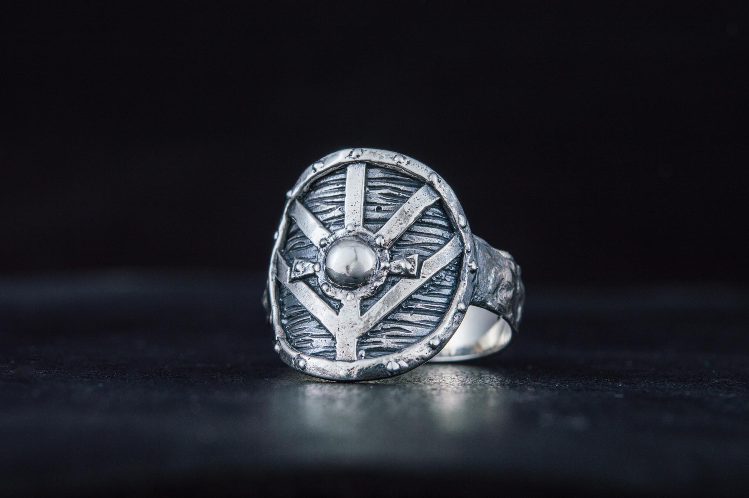 Lagertha's Shield Ring Sterling Silver Viking Jewelry - vikingworkshop