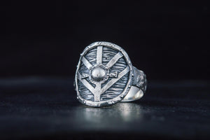 Lagertha's Shield Ring Sterling Silver Viking Jewelry - vikingworkshop