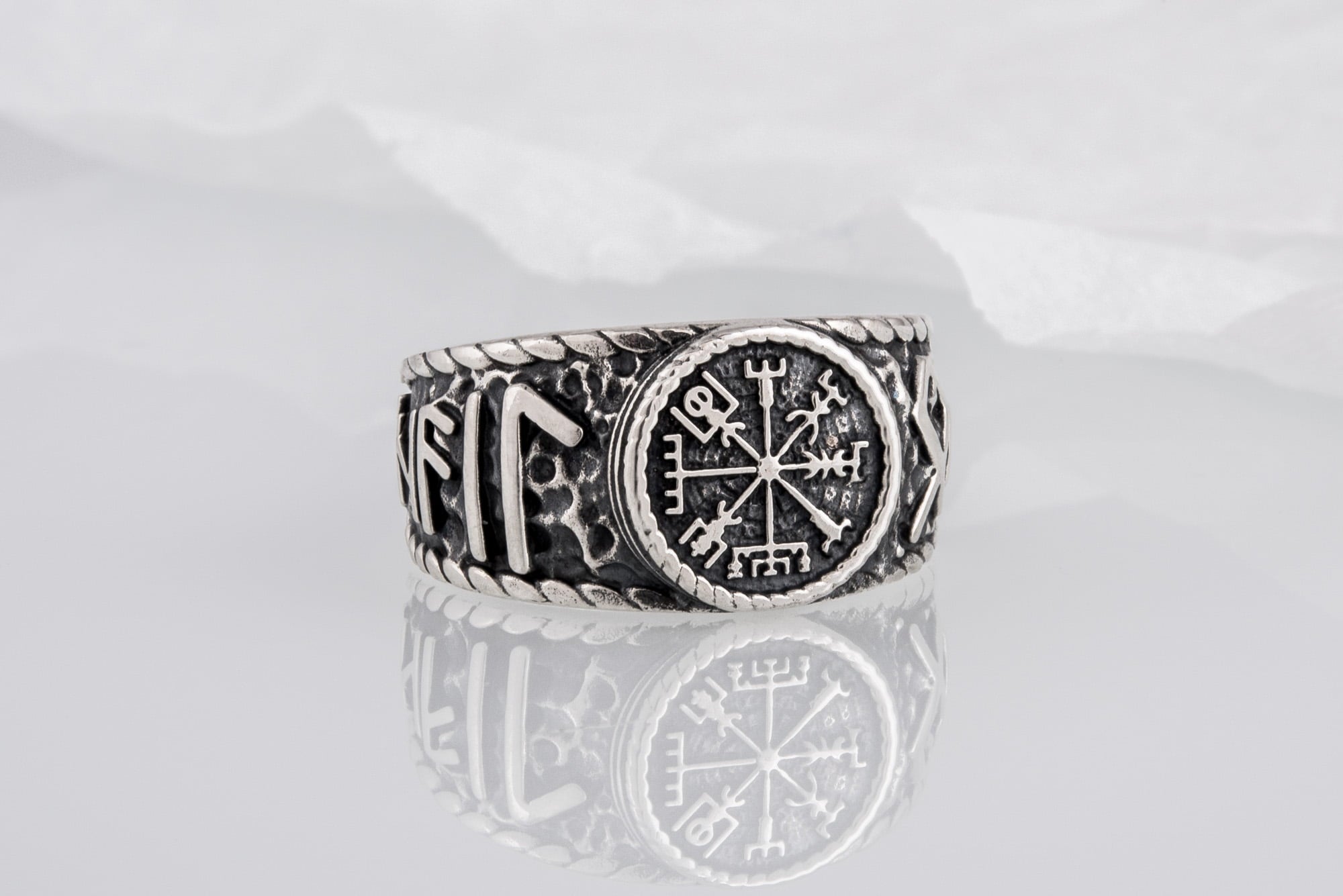 Vegvisir Symbol Hail Odin Runes Sterling Silver Norse Jewelry - vikingworkshop