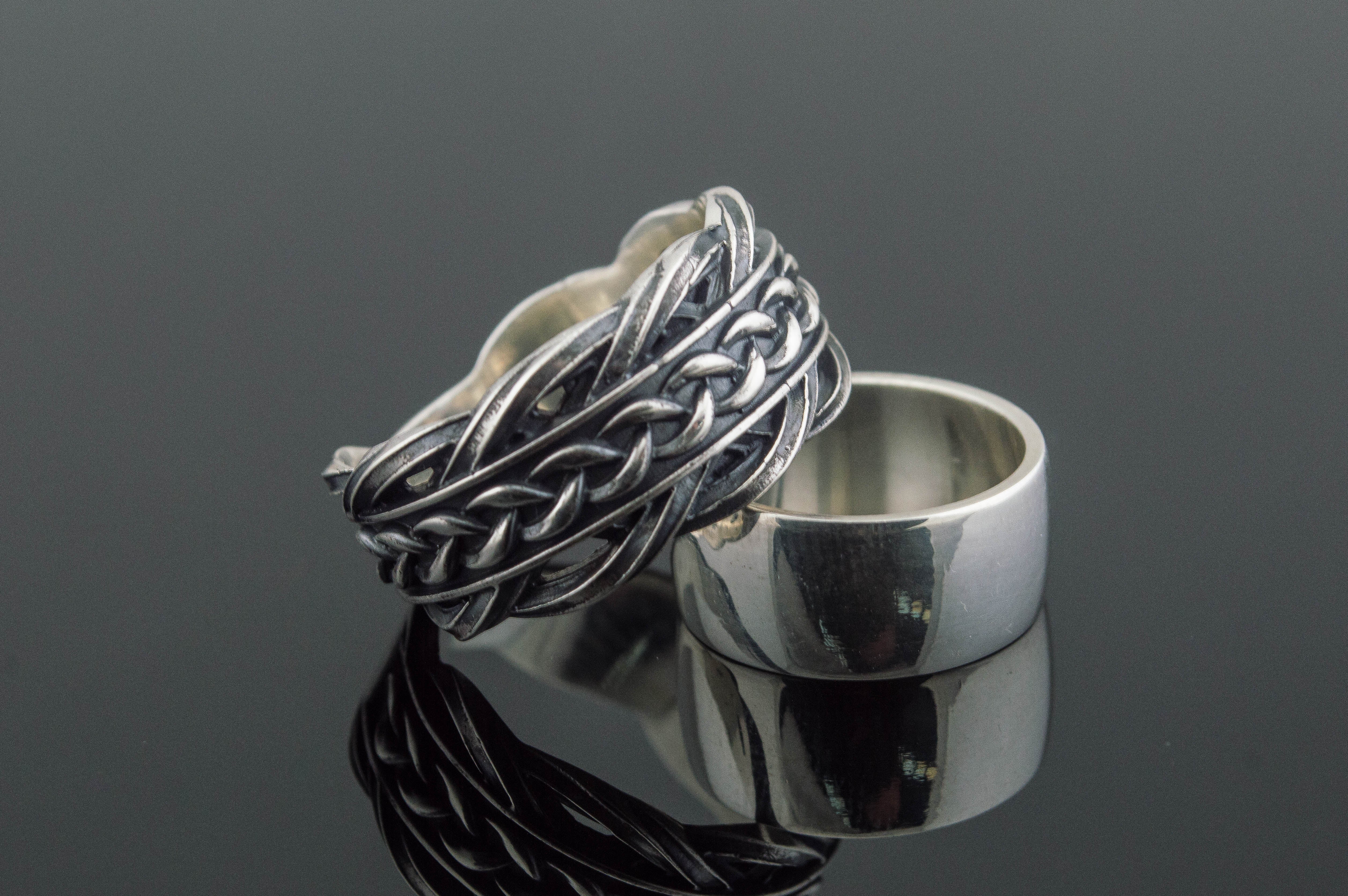 Unique Ring with Viking Ornament Scandinavian Jewelry - vikingworkshop