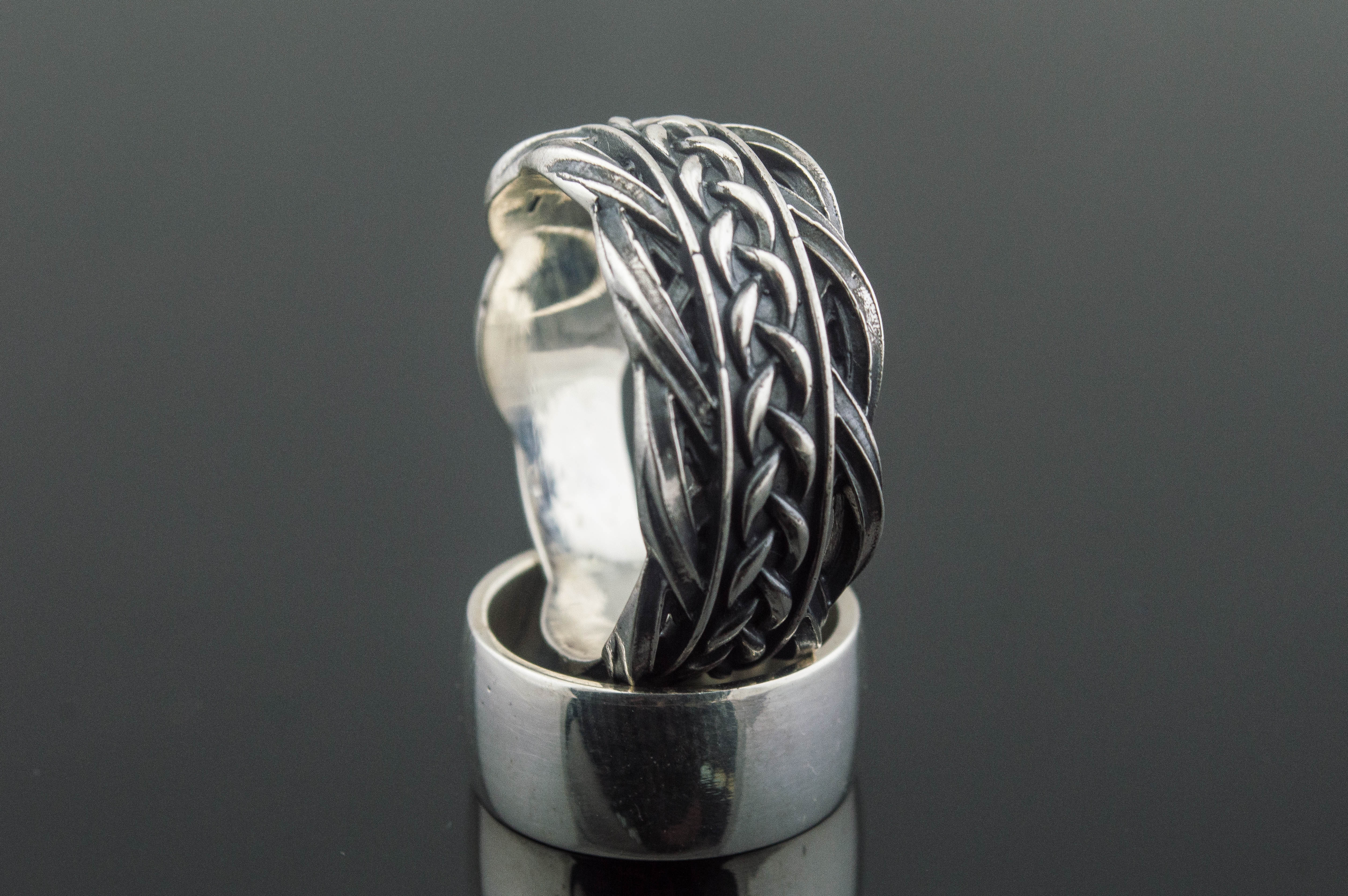 Unique Ring with Viking Ornament Scandinavian Jewelry - vikingworkshop