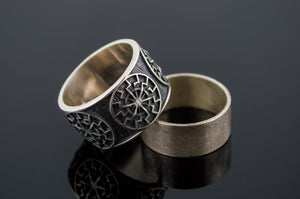 Black Sun Symbol Ring Sterling Silver Norse Jewelry - vikingworkshop