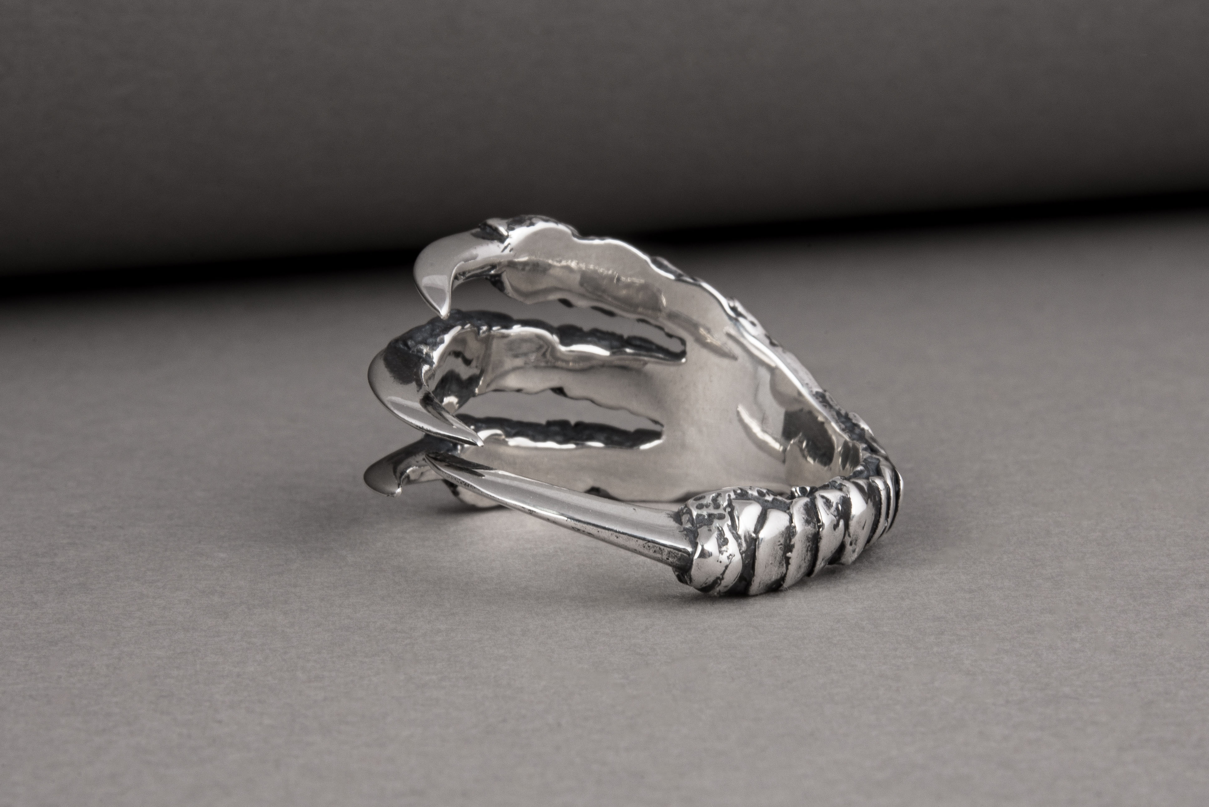 Raven Claw Sterling Silver Animal Ring - vikingworkshop