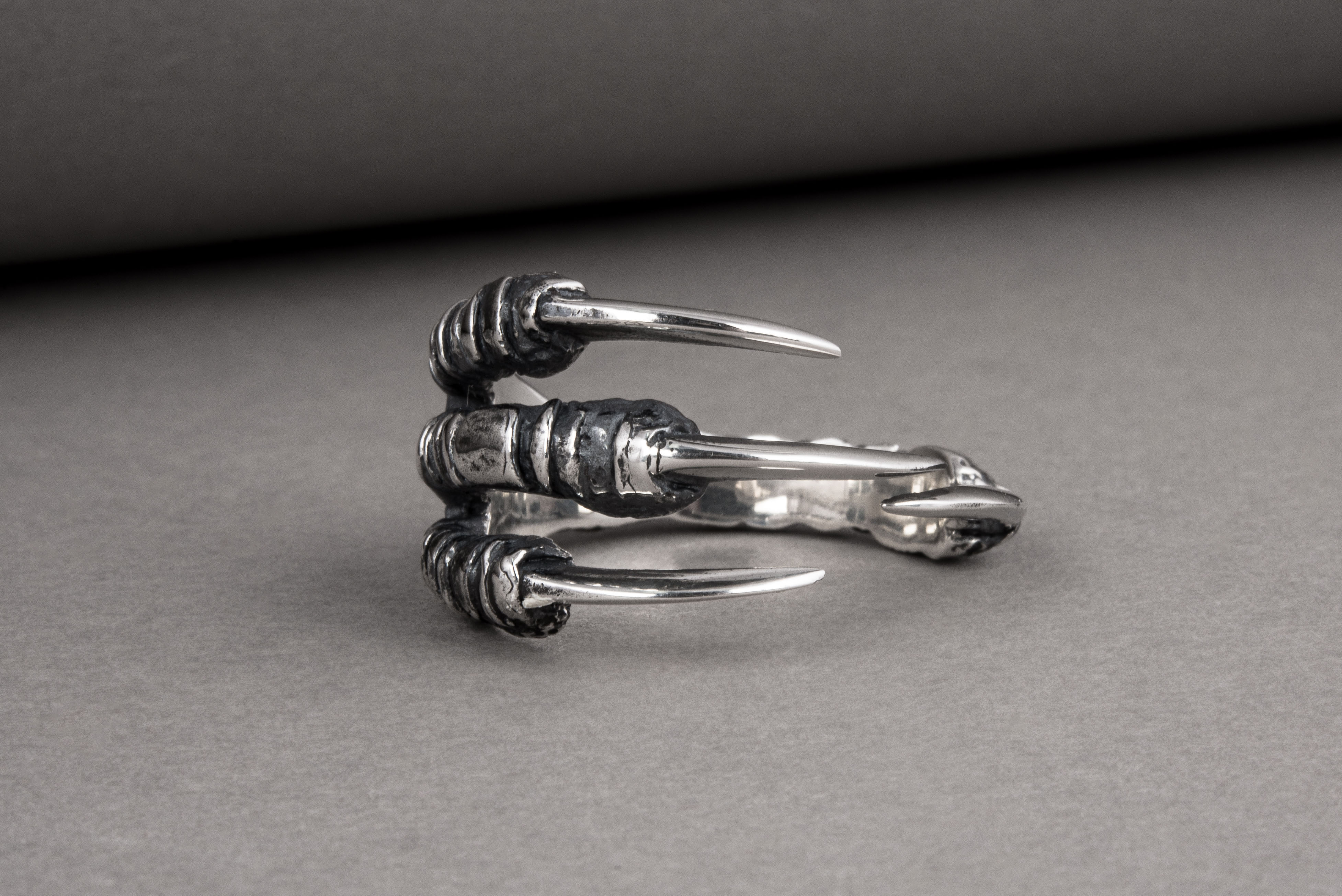 Raven Claw Sterling Silver Animal Ring - vikingworkshop