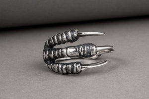 Raven Claw Sterling Silver Animal Ring - vikingworkshop