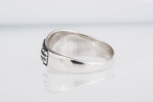 Beautiful Ring with Viking Ornament Sterling Silver Unique Jewelry - vikingworkshop