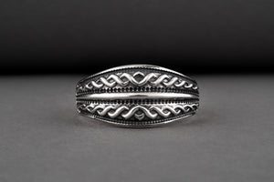 Beautiful Ring with Viking Ornament Sterling Silver Unique Jewelry - vikingworkshop