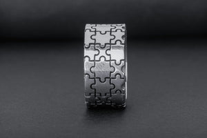 Stunning Puzzle Ring, Ring with Puzzle Ornament, Silver Unique Ring, Silver Handcrafted Jewelry - vikingworkshop