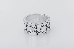 Stunning Puzzle Ring, Ring with Puzzle Ornament, Silver Unique Ring, Silver Handcrafted Jewelry - vikingworkshop