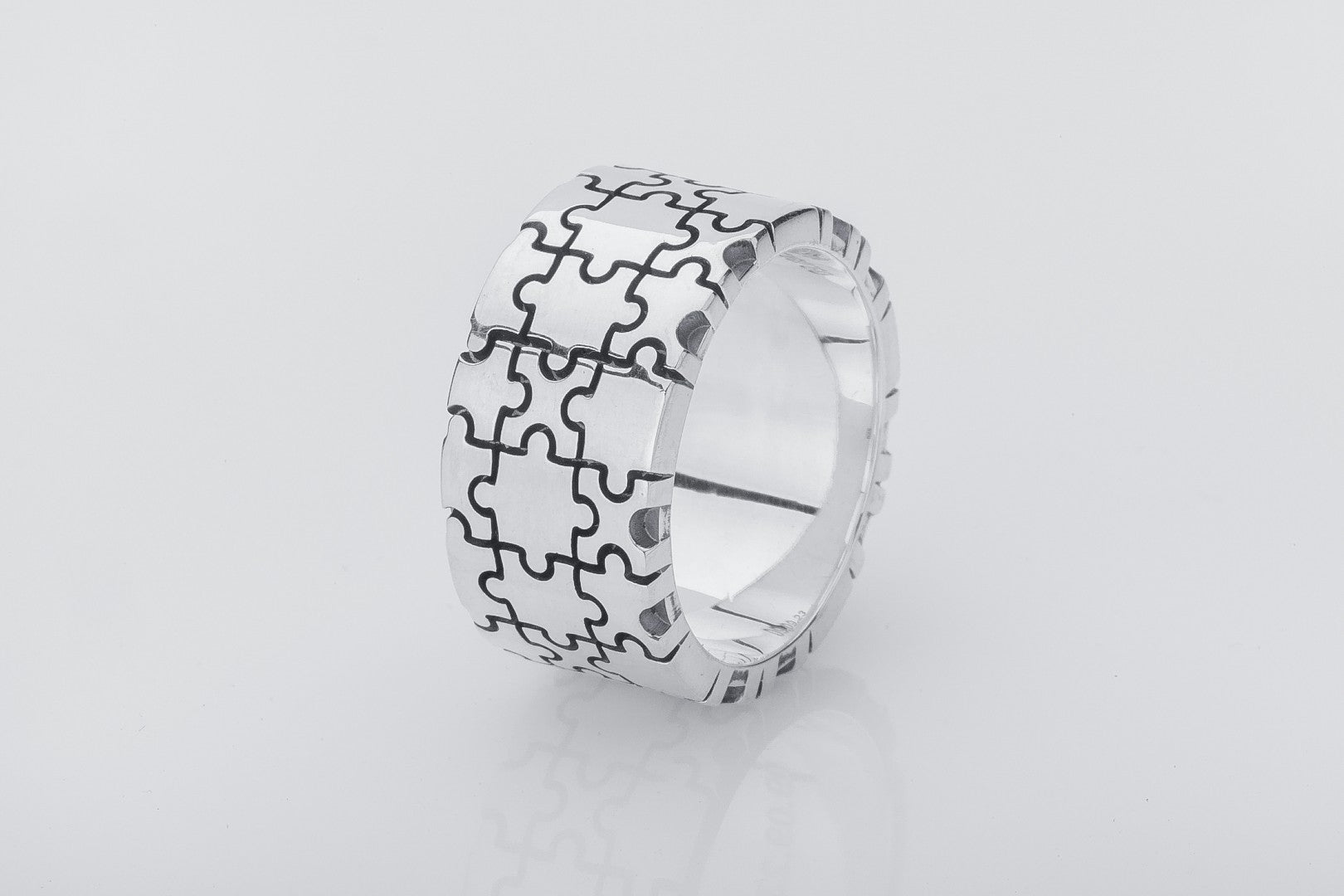 Stunning Puzzle Ring, Ring with Puzzle Ornament, Silver Unique Ring, Silver Handcrafted Jewelry - vikingworkshop