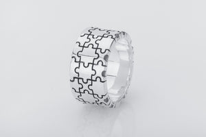 Stunning Puzzle Ring, Ring with Puzzle Ornament, Silver Unique Ring, Silver Handcrafted Jewelry - vikingworkshop