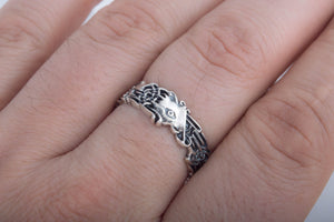 Fenrir Ring Handcrafted Sterling Silver Viking Jewelry - vikingworkshop
