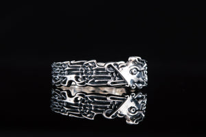 Fenrir Ring Handcrafted Sterling Silver Viking Jewelry - vikingworkshop