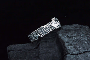 Fenrir Ring Handcrafted Sterling Silver Viking Jewelry - vikingworkshop