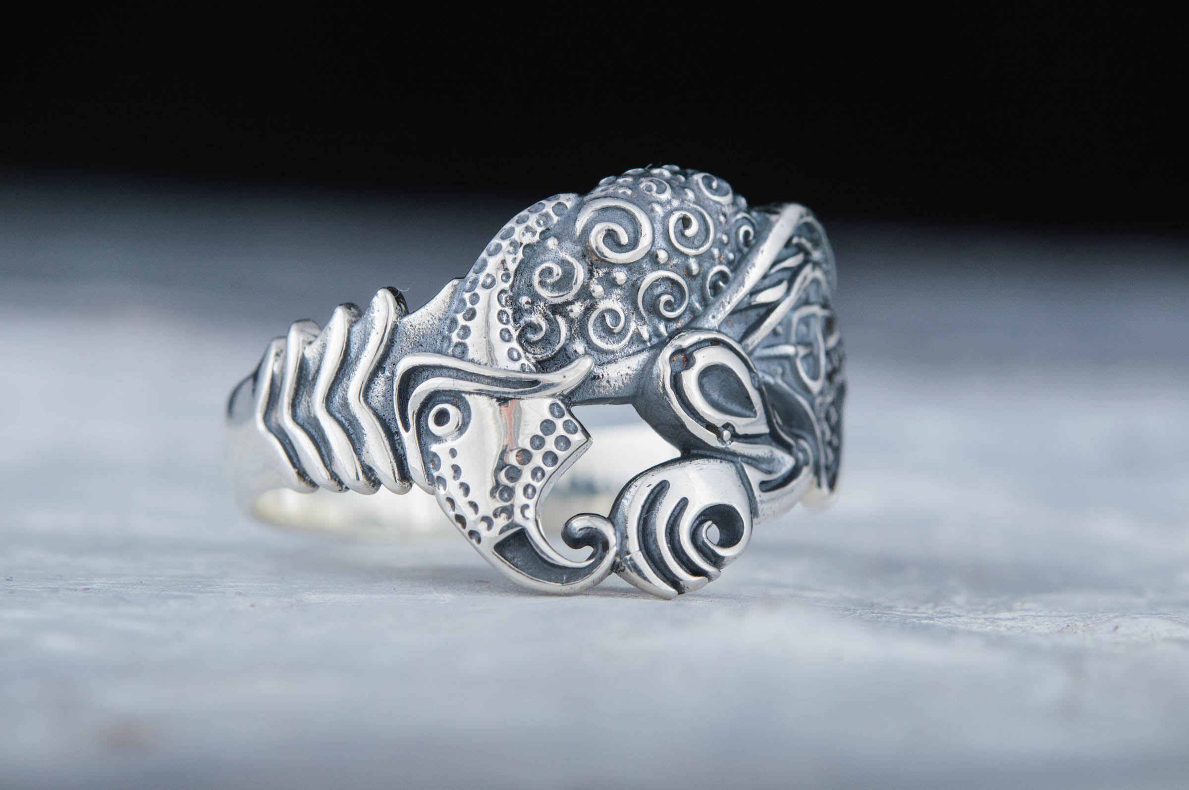 Unique Raven Ring Sterling Silver Norse Jewelry - vikingworkshop