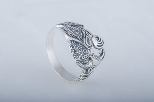 Unique Raven Ring Sterling Silver Norse Jewelry - vikingworkshop