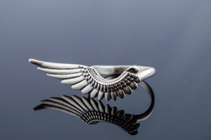 Feather Ring Sterling Silver Unique Jewelry - vikingworkshop