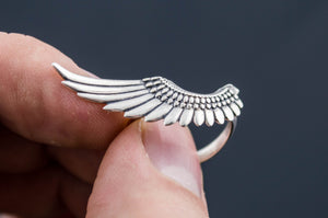 Feather Ring Sterling Silver Unique Jewelry - vikingworkshop