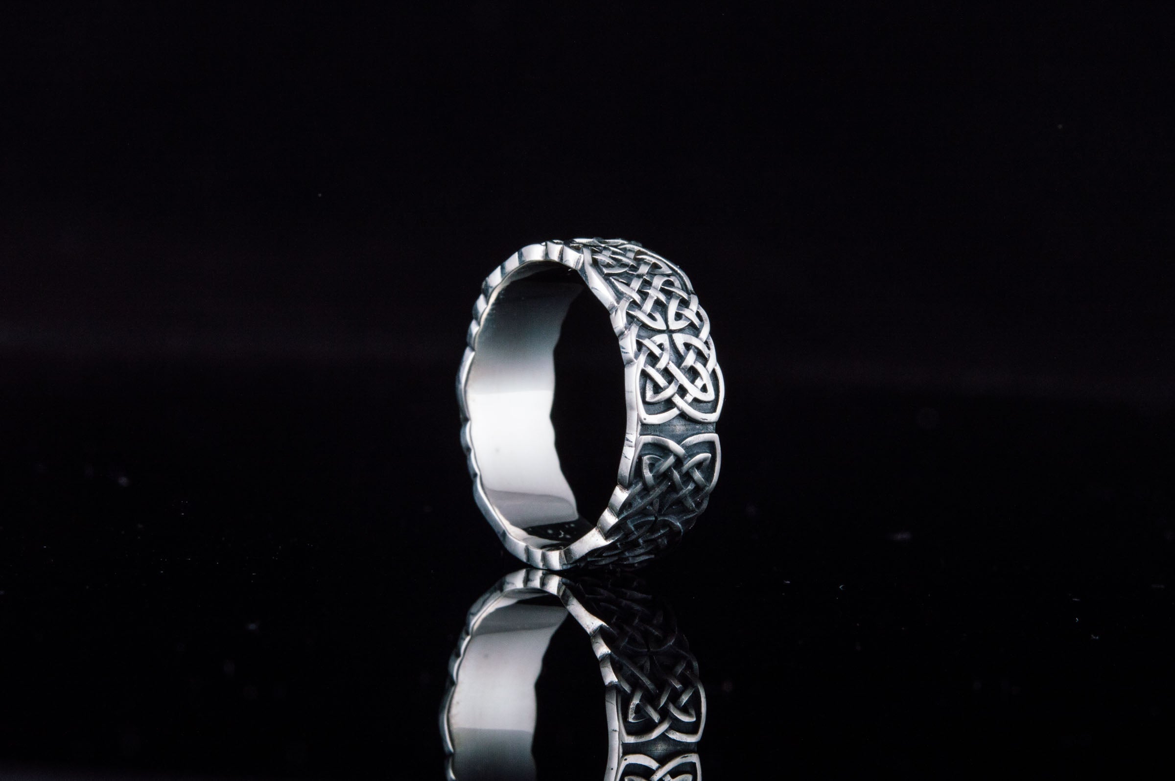 Norse Ornament Ring Sterling Silver Unique Jewelry - vikingworkshop