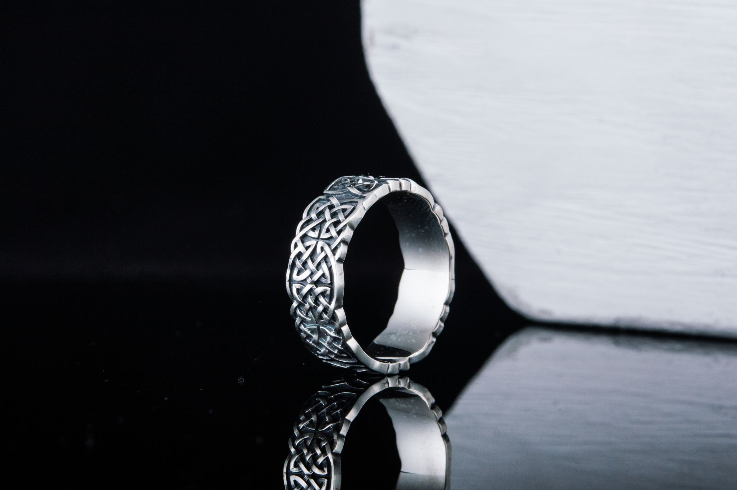 Norse Ornament Ring Sterling Silver Unique Jewelry - vikingworkshop