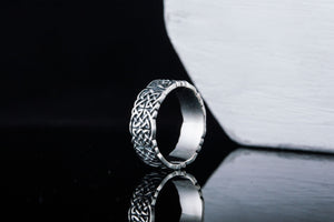 Norse Ornament Ring Sterling Silver Unique Jewelry - vikingworkshop