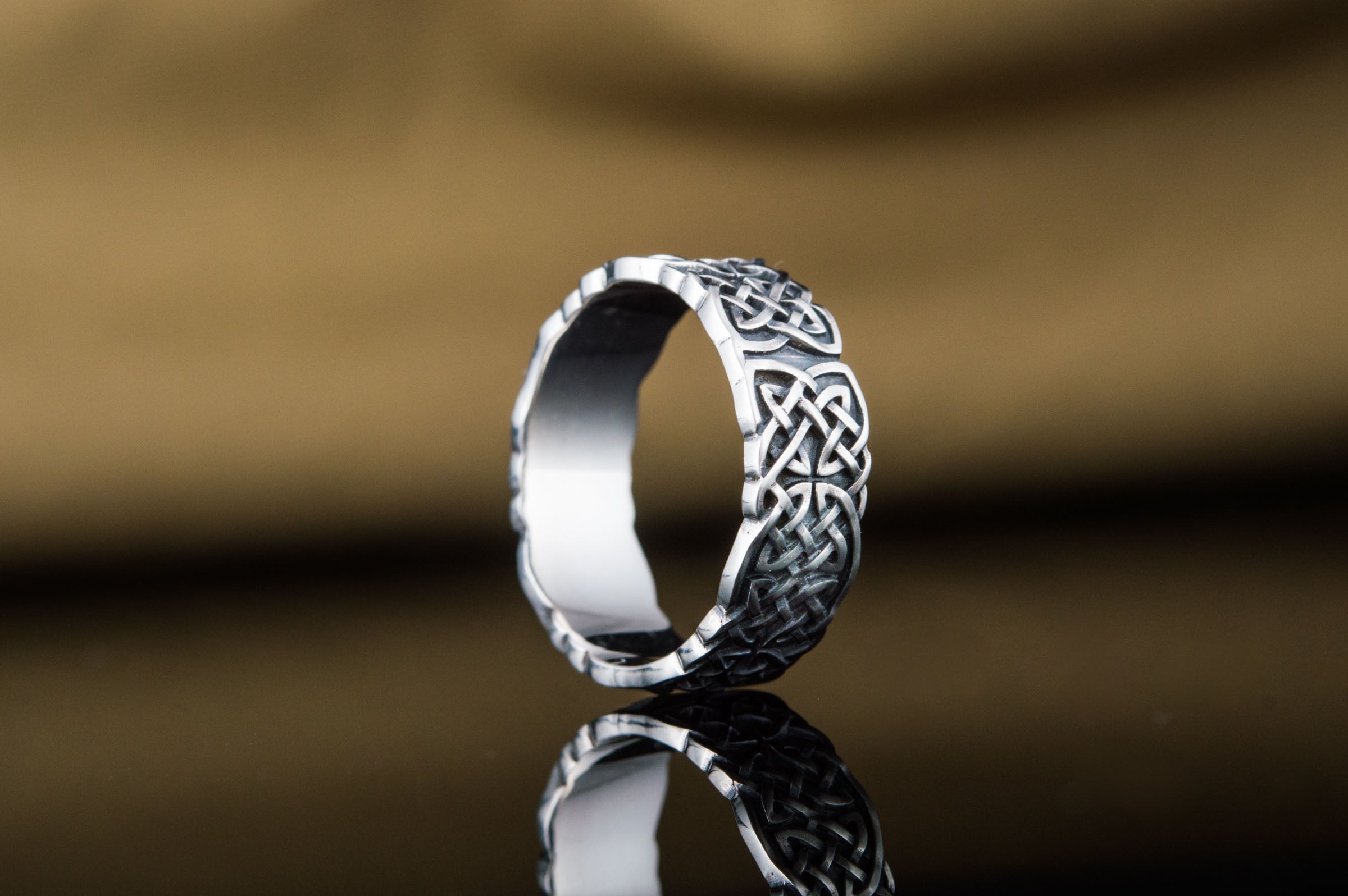 Norse Ornament Ring Sterling Silver Unique Jewelry - vikingworkshop