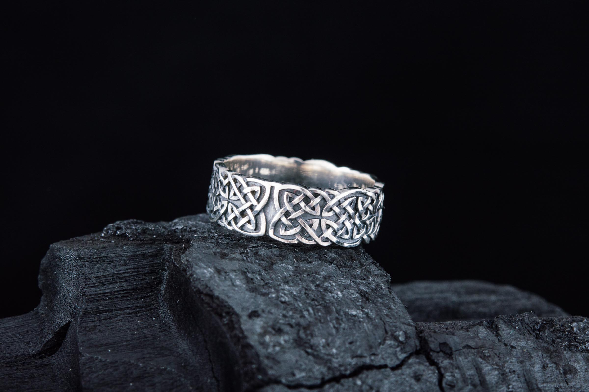 Norse Ornament Ring Sterling Silver Unique Jewelry - vikingworkshop