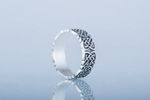 Norse Ornament Ring Sterling Silver Unique Jewelry - vikingworkshop