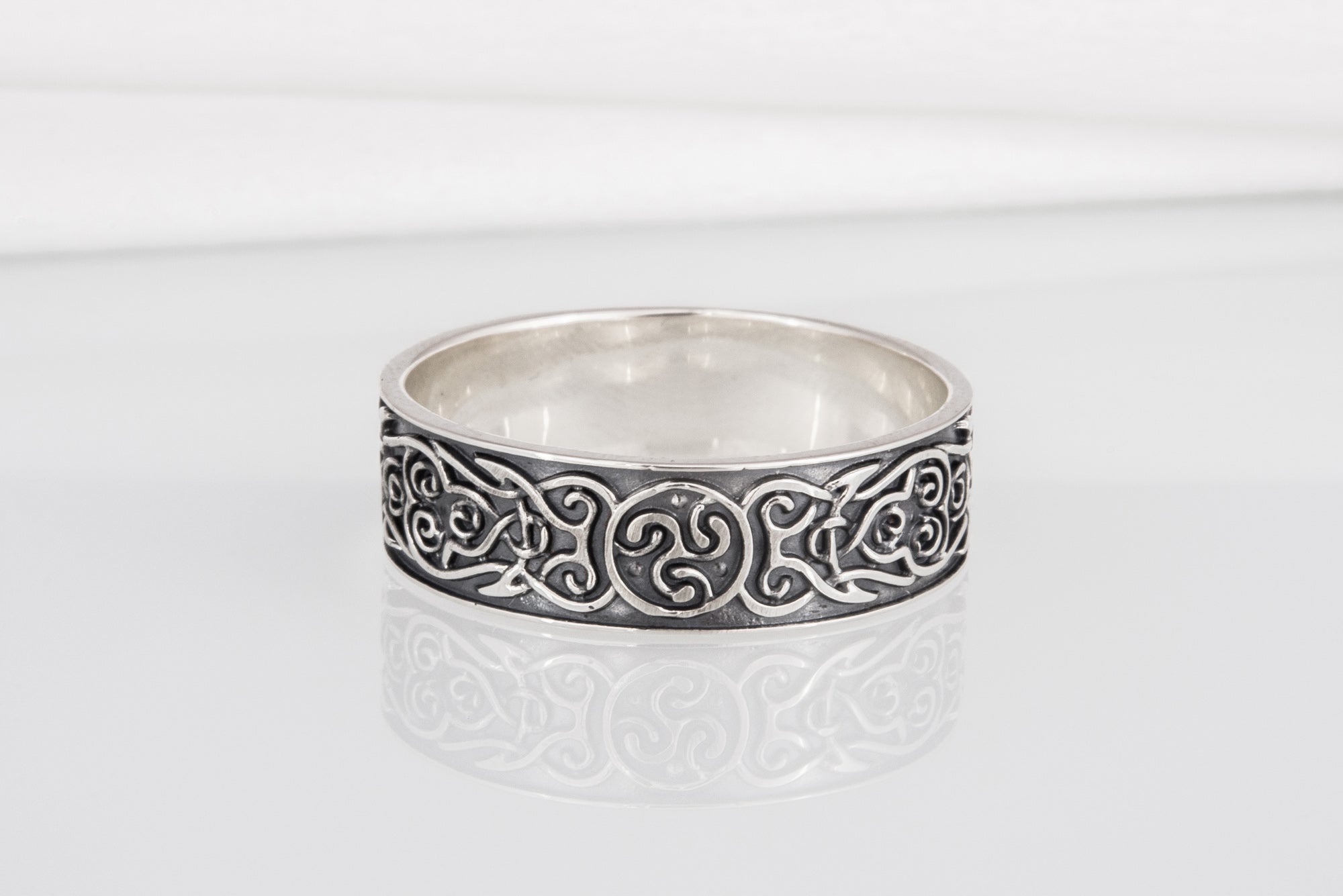 Ornament Style Ring Sterling Silver Handmade Jewelry - vikingworkshop