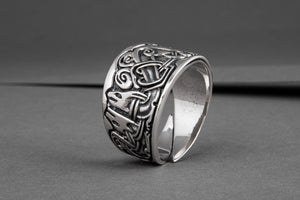 Viking Ornament Ring Sterling Silver Norse Jewelry - vikingworkshop