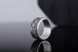 Ring with Dragon Symbol Sterling Silver Handmade Jewelry - vikingworkshop