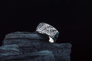 Ring with Dragon Symbol Sterling Silver Handmade Jewelry - vikingworkshop