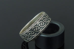 Unique Ornament Ring Sterling Silver Norse Jewelry - vikingworkshop