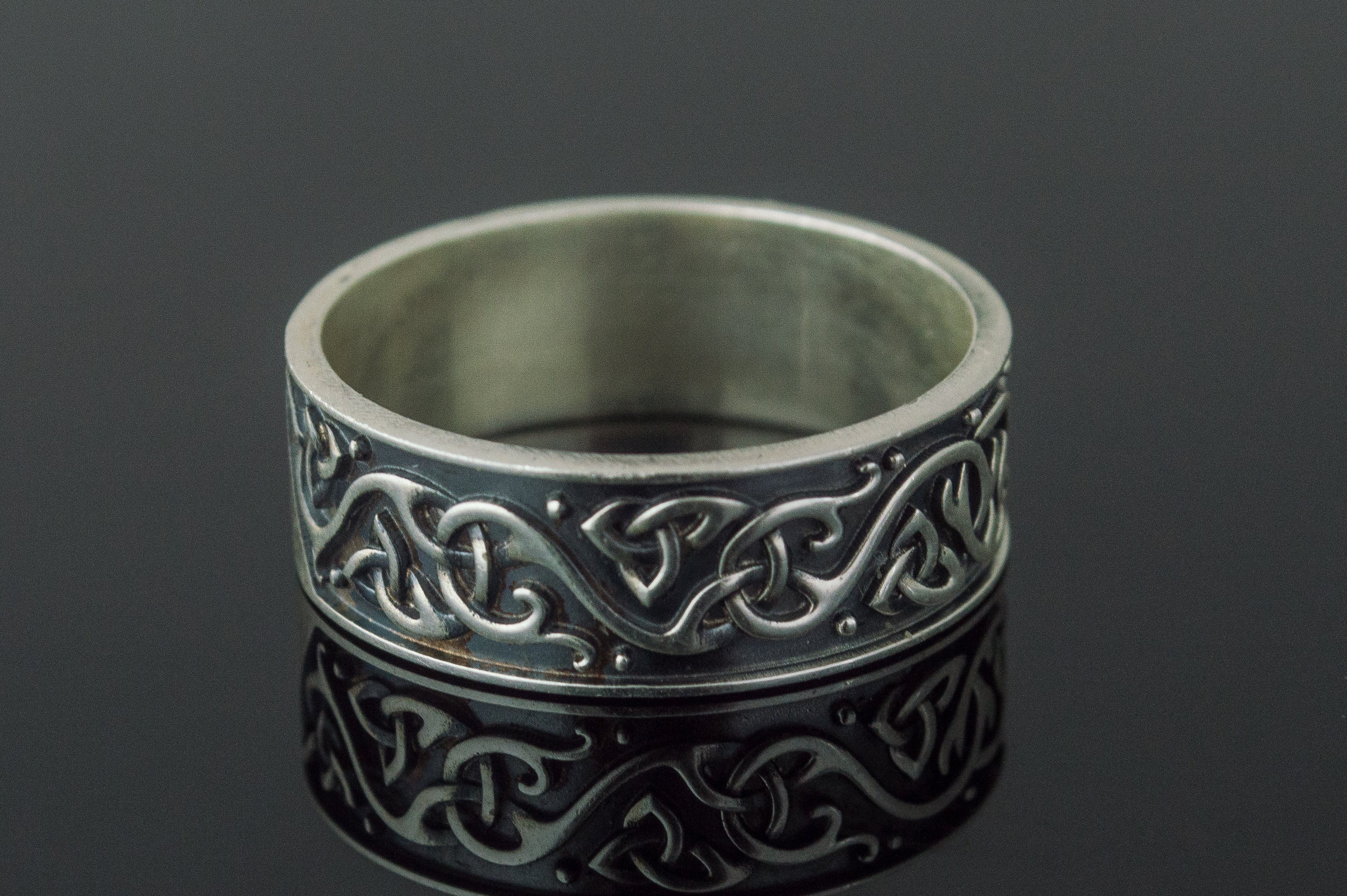 Beautiful Ornament Ring Sterling Silver Viking Jewelry - vikingworkshop