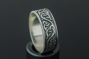 Beautiful Ornament Ring Sterling Silver Viking Jewelry - vikingworkshop