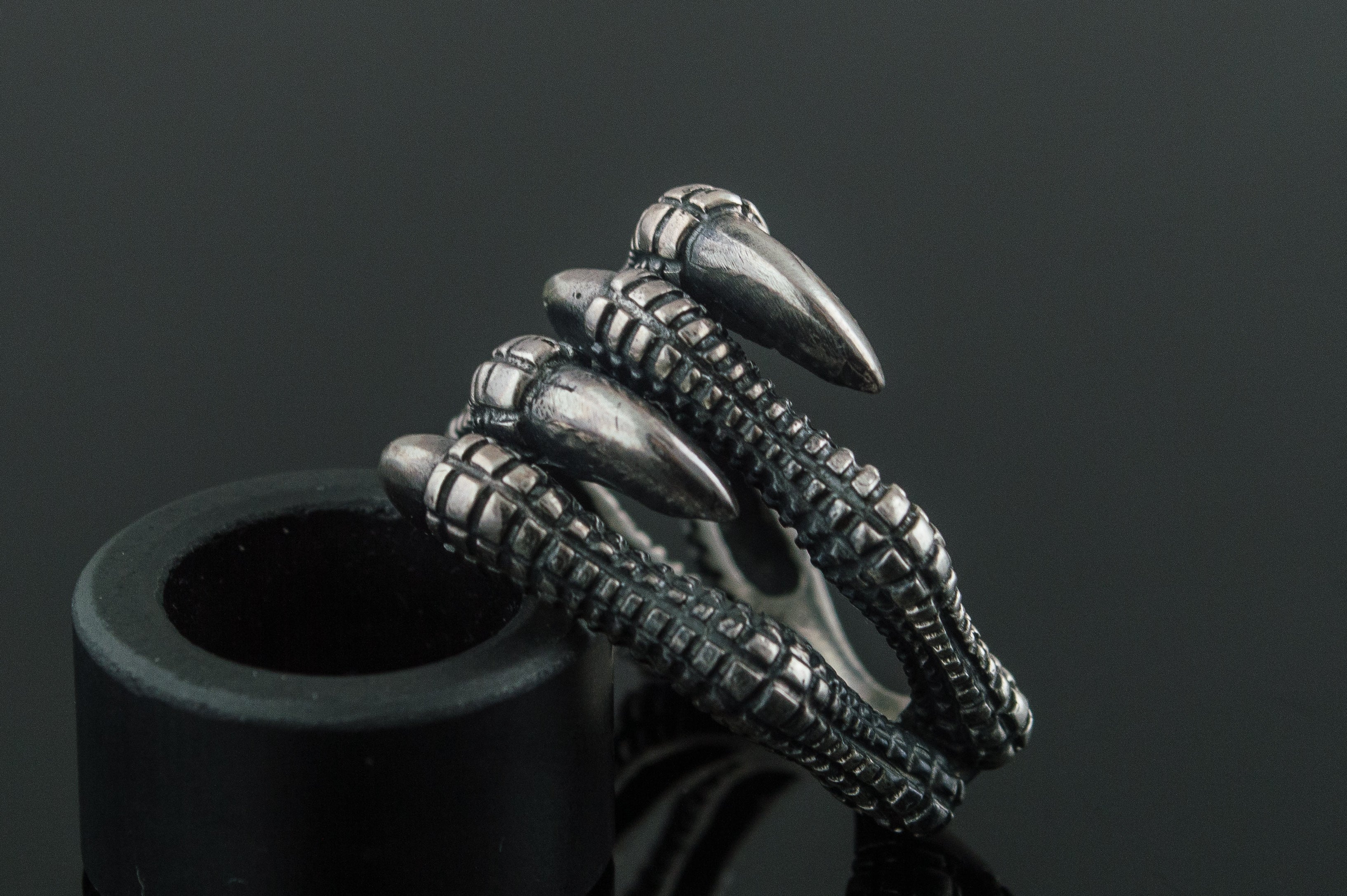 Paw with Claw Sterling Silver Animal Ring - vikingworkshop