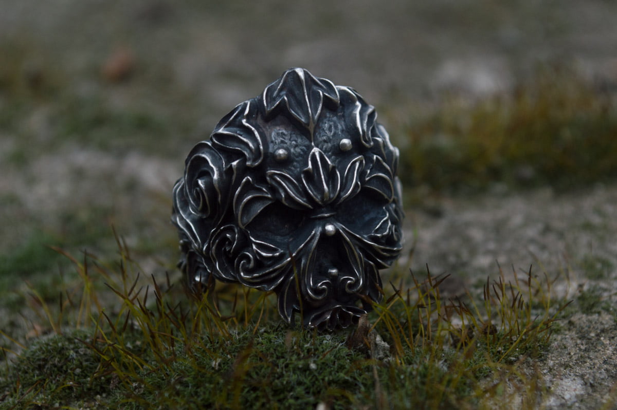 Unique Skull Ring Sterling Silver Handmade Jewelry - vikingworkshop