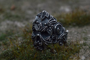 Unique Skull Ring Sterling Silver Handmade Jewelry - vikingworkshop