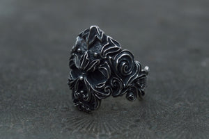 Unique Skull Ring Sterling Silver Handmade Jewelry - vikingworkshop