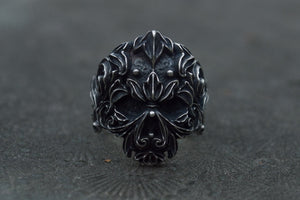 Unique Skull Ring Sterling Silver Handmade Jewelry - vikingworkshop