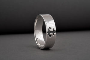 Anchor Symbol RingSterling Silver Handmade Jewelry - vikingworkshop