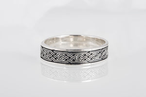 Ring with Ornament Sterling Silver Viking Jewelry - vikingworkshop