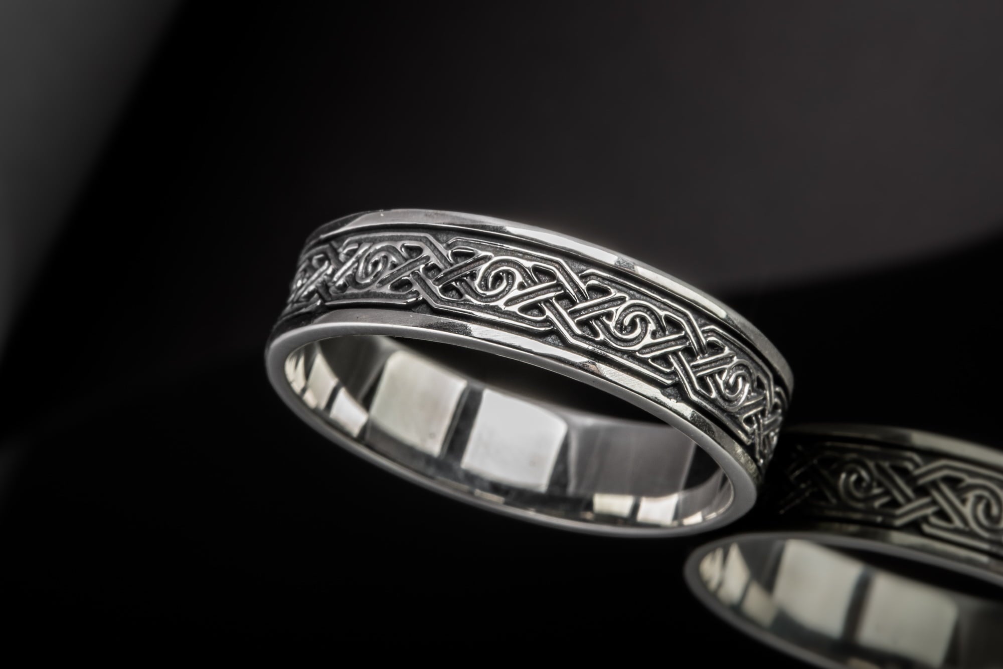 Ring with Ornament Sterling Silver Viking Jewelry - vikingworkshop